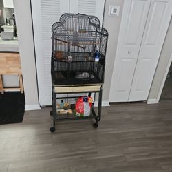 Open Victorian Top with Plastic Base in Black, 22" LX 18" W X 54" H