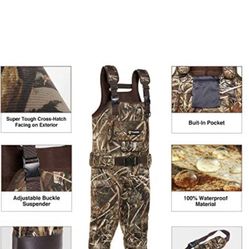HISEA Chest Waders Neoprene Duck Hunting Waders for Men with 600G Insulated Boots Waterproof Camo Bootfoot Wader Hunting