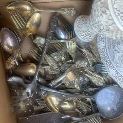Large Lot Of Silver Plate Silver Wear 