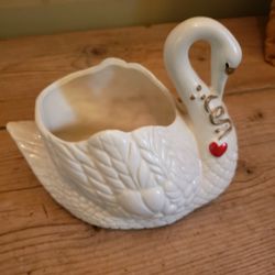 Vintage HCI Ceramic Swan Planter 