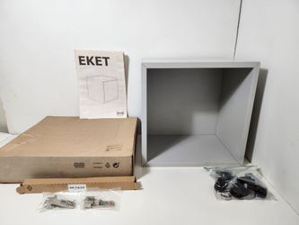 2 Eket Cube Cabinet Shelves - Dark Gray & Light Gray & Glass Door Sprung Hinges