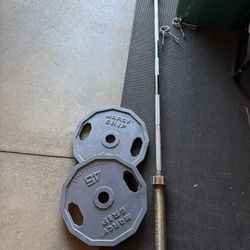 45 Lbs Olympic Bar 2-45 Lbs Olympic Weight 