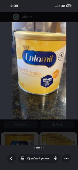 Enfamil formulas yellow can 7x