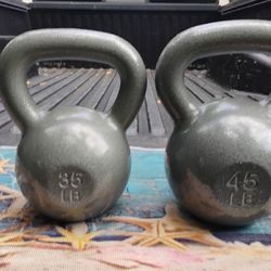 NEW  35 LB.  = $50   / & \   45 LB.  = $65   KETTLEBELL   •  71s  53s   45s  30s  25s  10lb   KETTLEBELLS  Also Available 