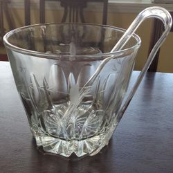 Vintage Princess House Ice Bucket/Bowl With Tongs