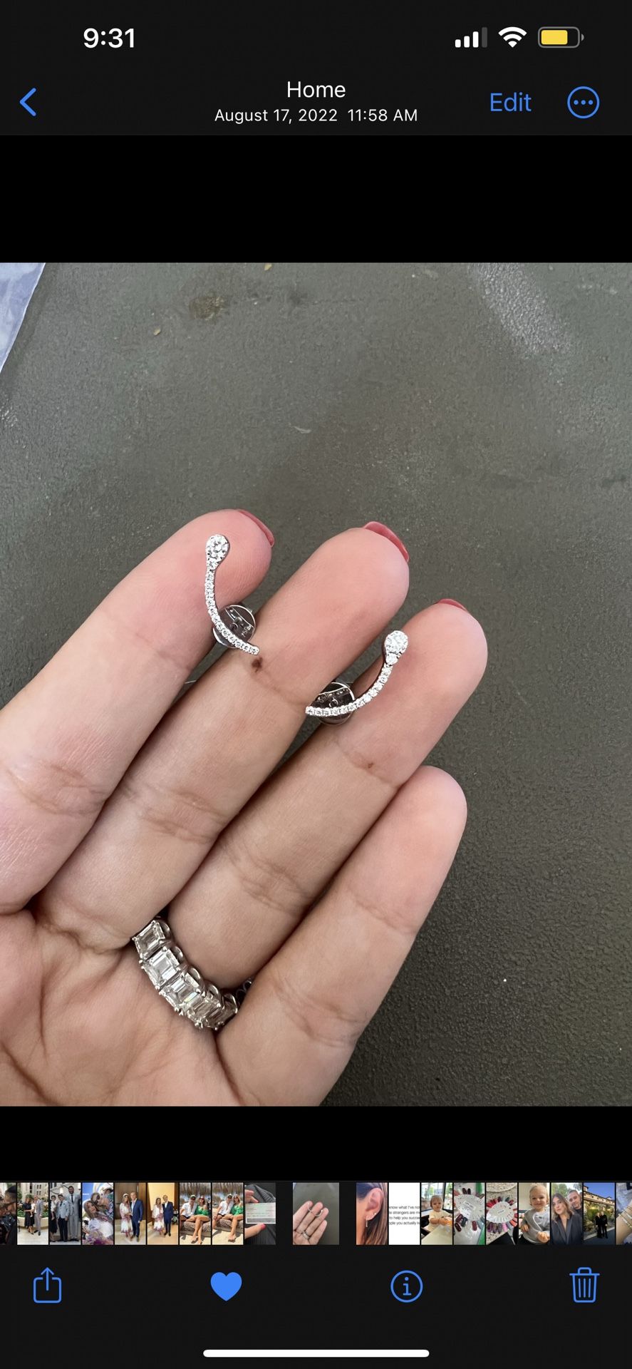 14K White Gold Diamond Earrings