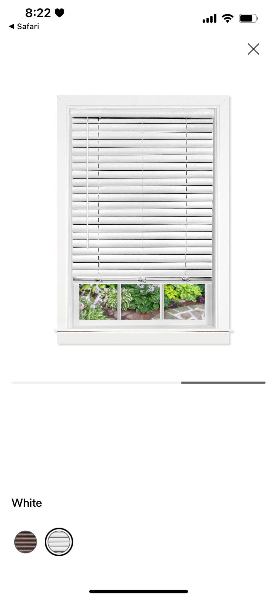 Set Of 5 New Venetian Blinds In Box 23”x64” White
