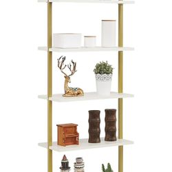 White And Gold Shelves