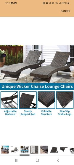 Outdoor Wicker Chaise Lounge Chair