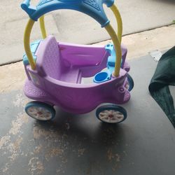 Girls Princess Ride Along Push Buggy...rare Item