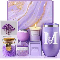 Brandnew Birthday Gifts for Women Best Friend - Relaxing Lavender Spa Gift Basket, Gifts for Women Who Have Everything, Christmas, Valentine's Day, Ga