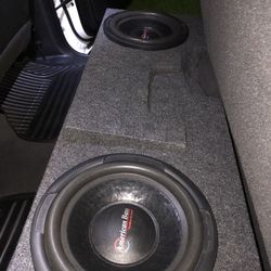 2  American Bass 12” Custom Speaker Wave Box Included Speakers With 2 Channel Amplifier,crossed Over 🔊 Everything In The Photo Included.