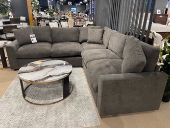L-Shaped Sectional Sofa in Coco Brown Fabric