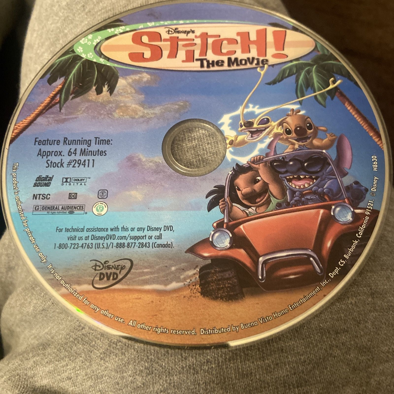 Stitch The Movie (DVD, 2003), Cd Only, Stock #29411, Disney, Lilo And Stitch