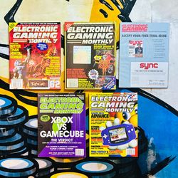 Electronic Gaming Magazine Lot Of 5, Vintage Retro, RARE With All Inserts. GREAT