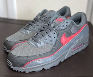 Nike Air Max 90 Grey Red Sneakers 9.5 Men/11Women