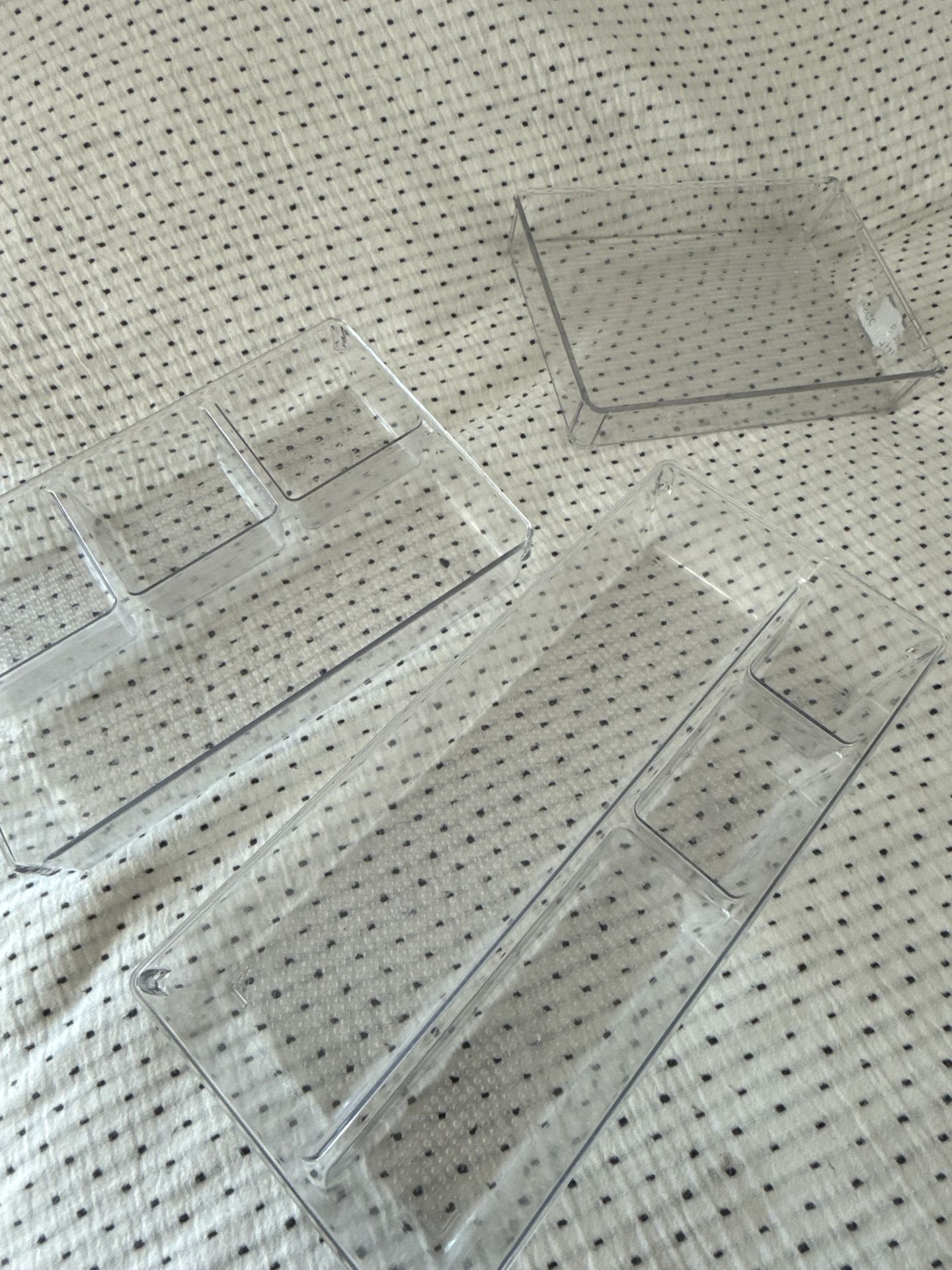 Clear Plastic Drawer Organizers - Set of 3