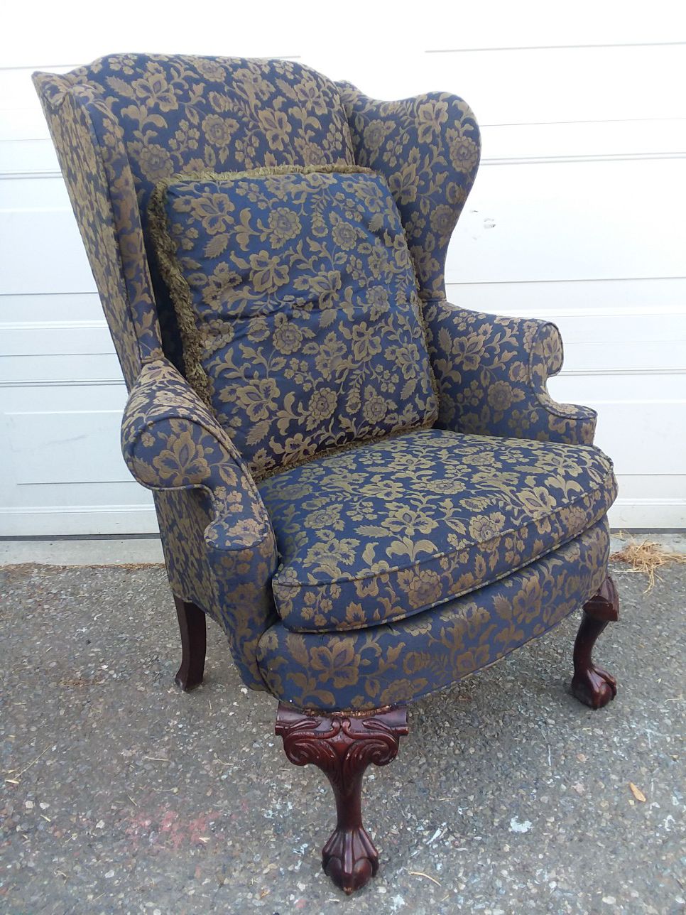 Wingback chair with claw feet by Thomasville