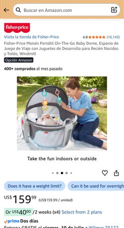 Fisher-Price Moisés Portátil On-The-Go Baby Dome,