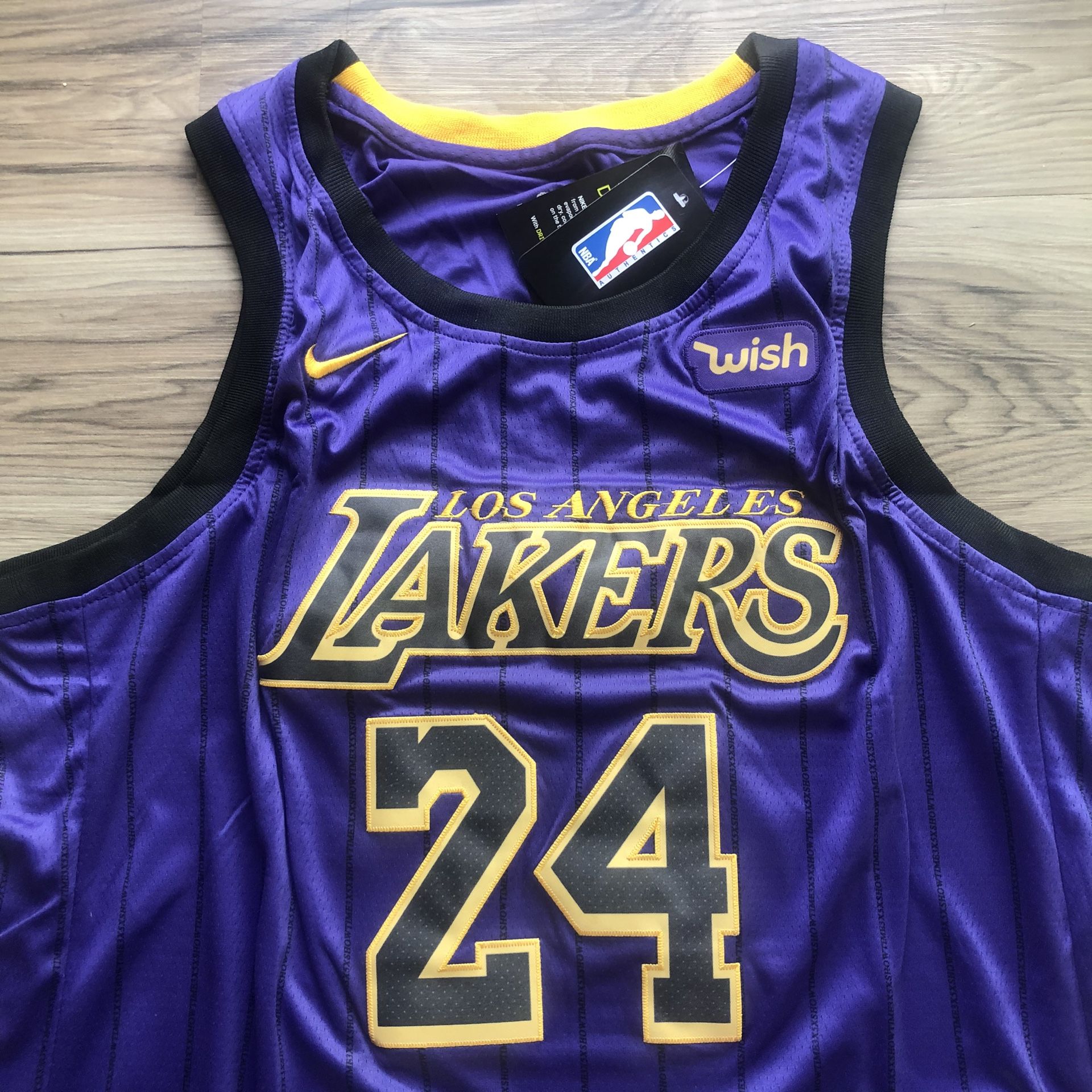 BRAND NEW! Kobe Bryant #24 Los Angeles Lakers Purple Pinstripe Jersey + SHIPS OUT TODAY! 📦💨