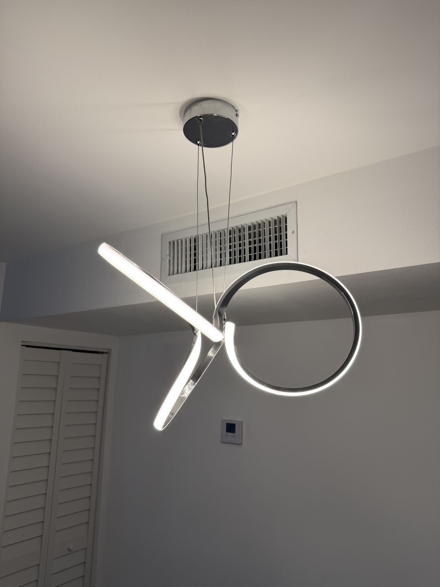 Modern LED Ceiling Hanging Lamp White Silver Elegant 