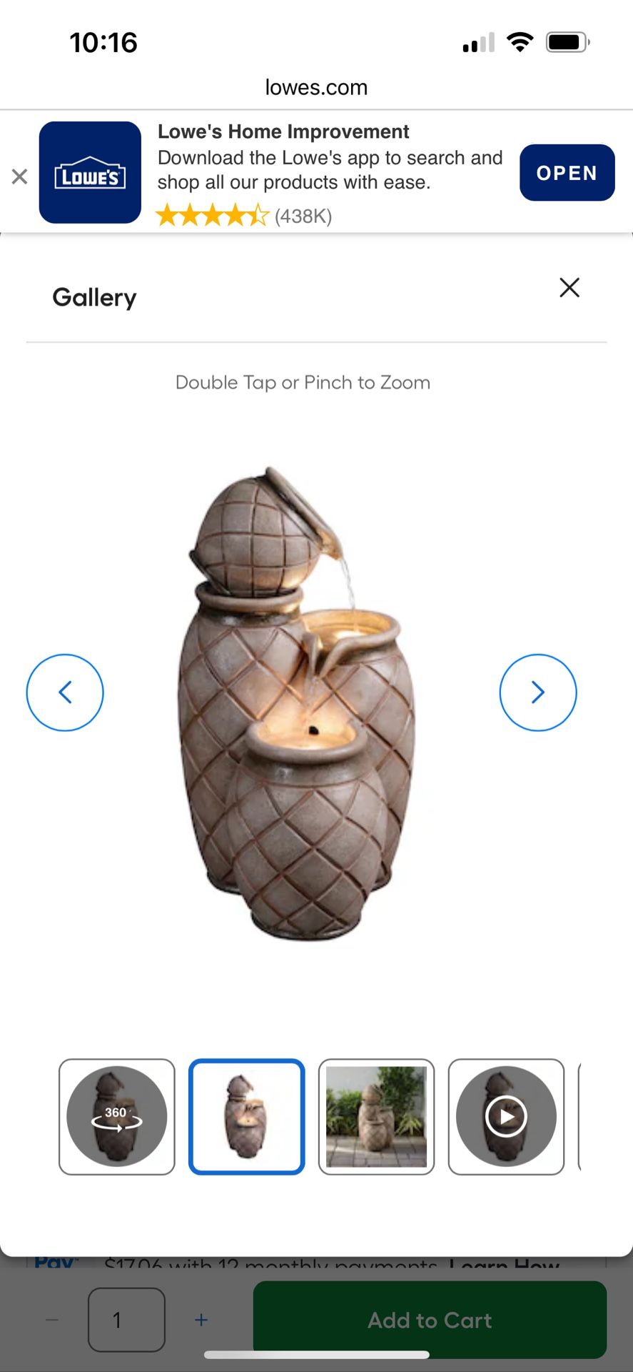 Electric Tiered LED Outdoor Fountain NEW in Box