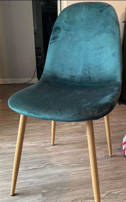 Green velvet dining chairs