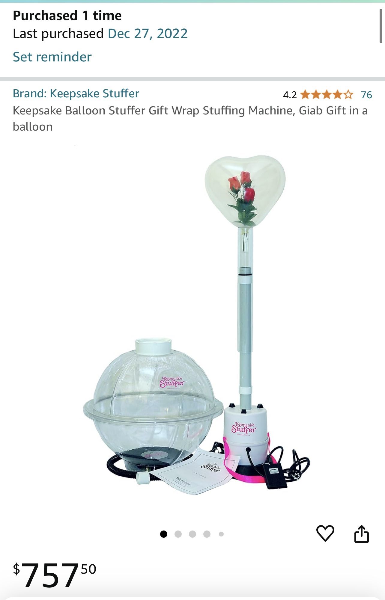 Keepsake Balloon Stuffer With Extras