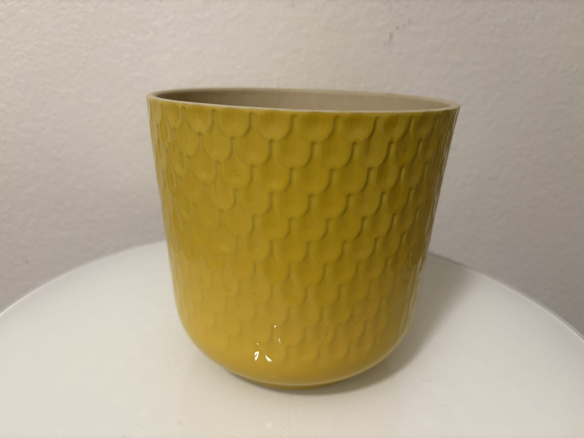 Yellow Ceramic Planter Pot Borralhetra Portugal
