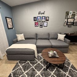 Grey Sectional Couch with Chaise
