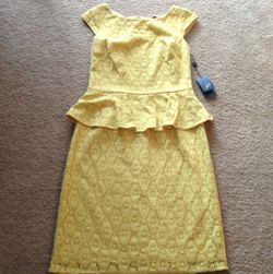 Yellow peplum dress