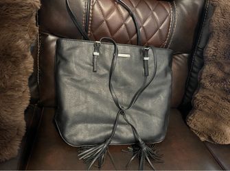 Nine West Black Carryall Tote Bag with Tassel Accent
