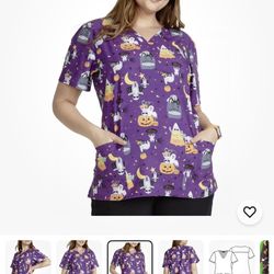 Halloween Scrubs Top  2XL 