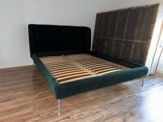 Green Velvet Queen Bed- IKEA