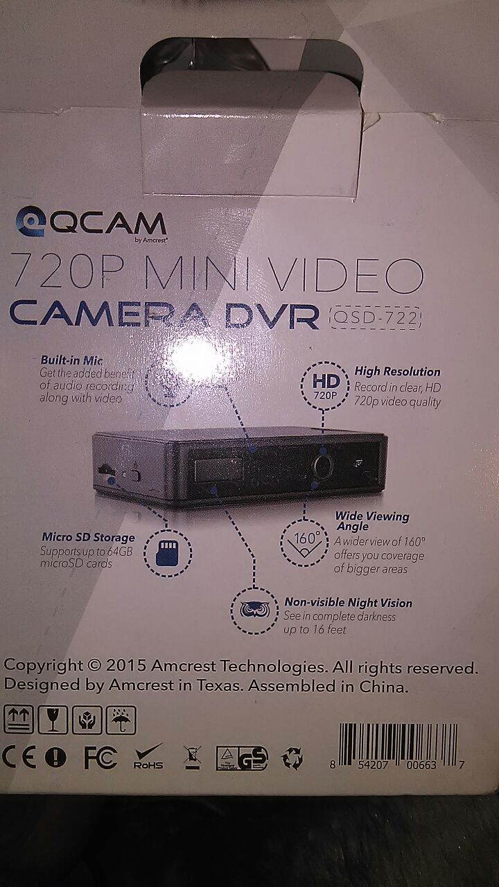 The Qcam QSD-721 is an intelligent security camcorder and mini video camera DVR with a super-wide field of view which features ...