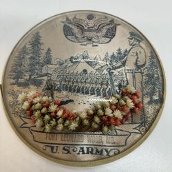 Vintage US Army Fort Leonard Wood MO.  Print Convex Bubble  Wall Decor 6.5 inch