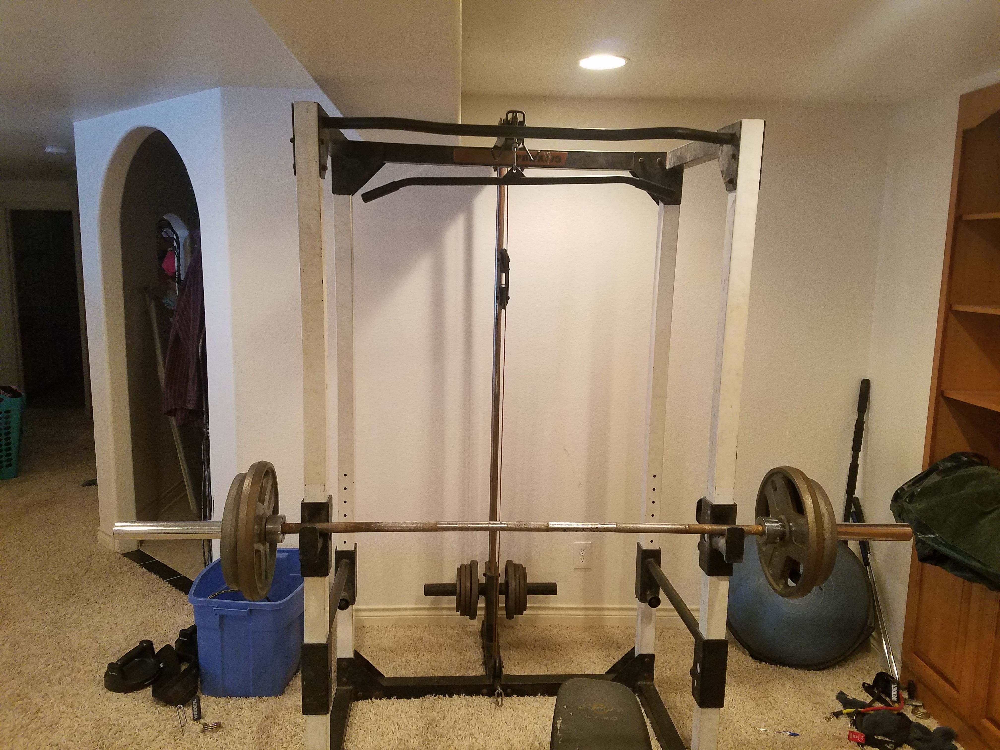 Weider pro xt75 squat rack with weights and pulleys for Sale in