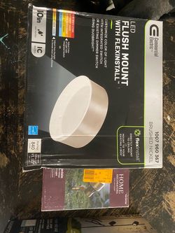 Commercial Electric 10in LED Flush Mount Light Brushed Nickel