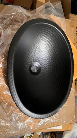 Hammered Black Oval Bathroom Sink