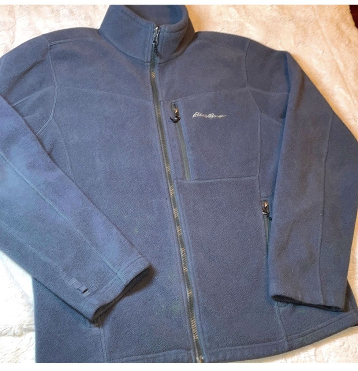 Men’s Eddie Bauer Full Zip Polartec Fleece Jacket Size Medium very warm