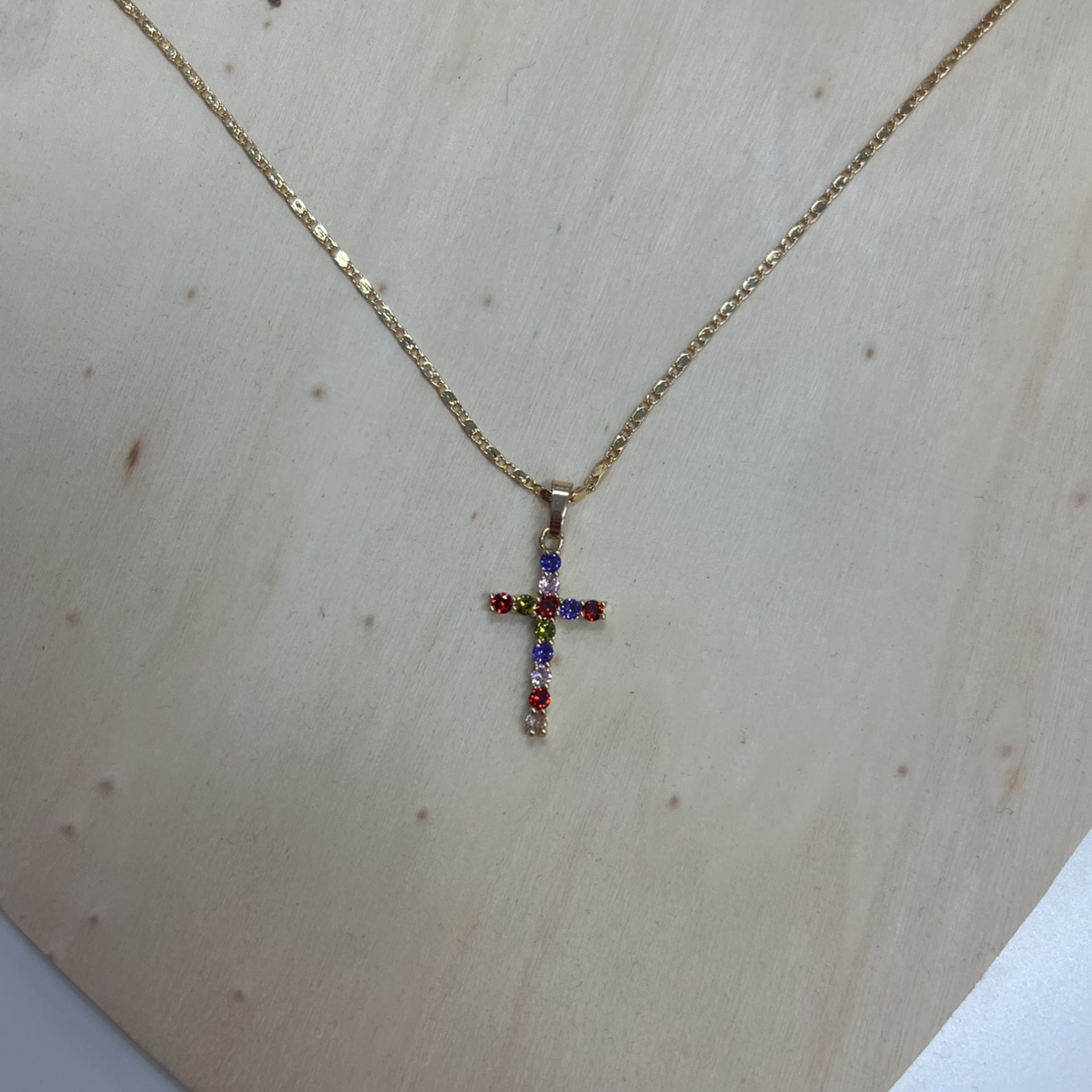 Gold Plated Cross Chain And Pendant
