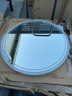 24-inch modern round LED bathroom vanity smart mirror