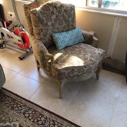 Nice  Comfortable Brocade Covered Chair