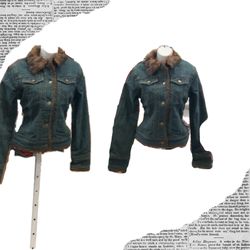 Dead Stock Vintage Denim Fur Jean Jacket