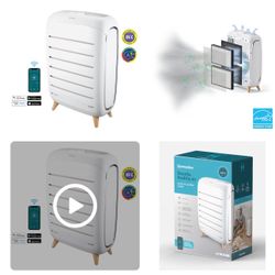 HOMEDICS Smart Wi-Fi Series with Air Quality Sensor 5 -Speed Ionic Smart Compatible White True HEPA and UV Air Purifier ENERGY STAR Certified (Covers:
