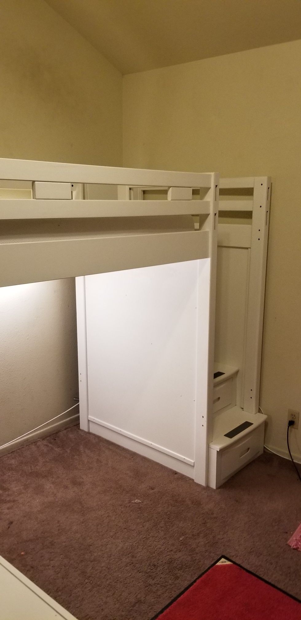 Twin Loft bed, closet,12 drawers and a removable desk