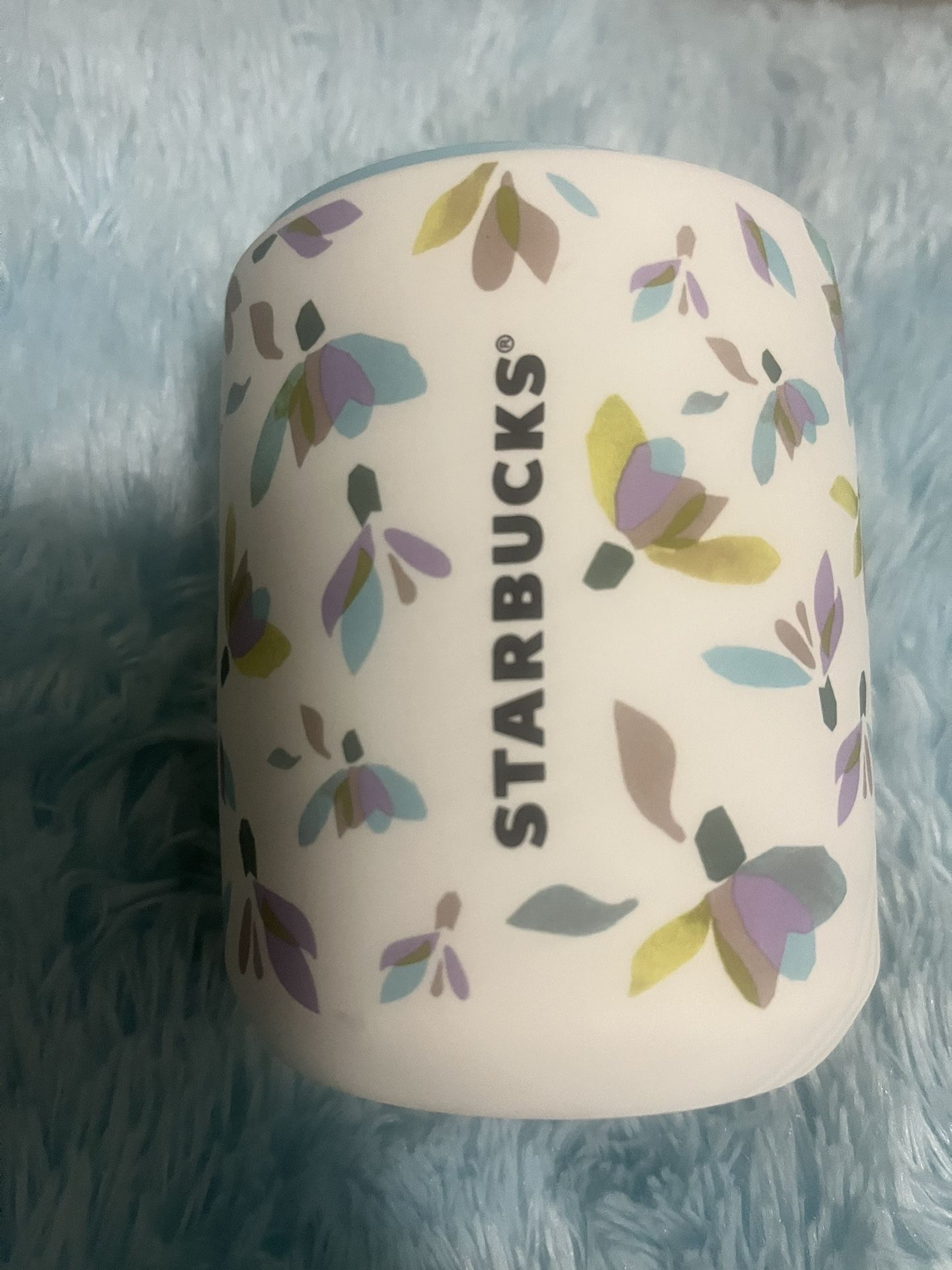 Starbucks 2023 8oz Spring Floral Ceramic Coffee Mug Cup with lid NWT soft touch