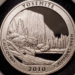 2010 S Silver Proof Quarter! Yosemite. ATB Series!