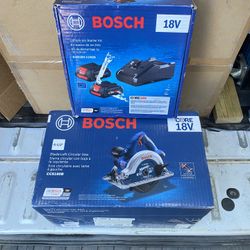 Bosch 18VBatteries w/ Charger Kit + Cordless Saw Brand New