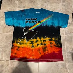 Pink Floyd Us And Them Tie Dye Liquid Blue Music T-Shirt 2009 SZ XL/XXL